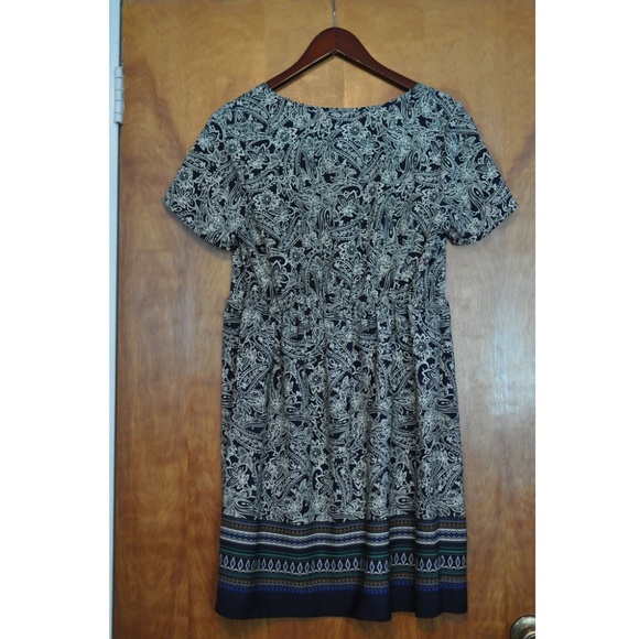 Francesca Printed Patterned Peasant Dress - Picture 2 of 2